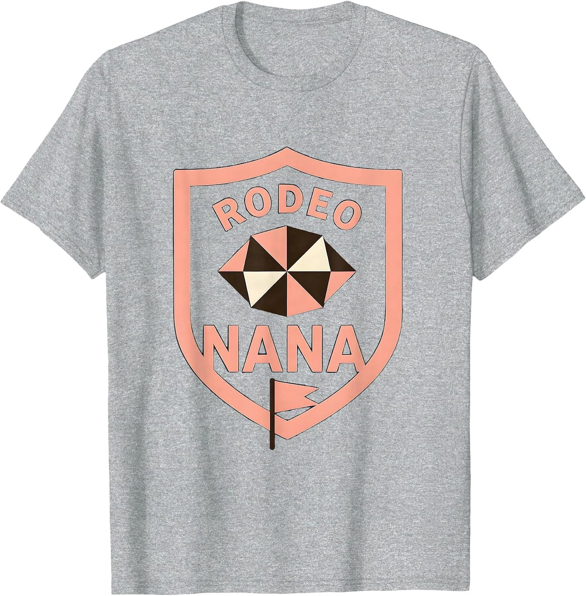 Men's Rodeo Nana Quilted Patchwork Cowgirl Birthday Party Family T-Shirt - Heather Grey
