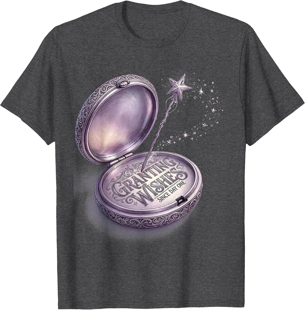 Men's Granting Wishes Since Day One Whimsical Fairy Godmother T-Shirt - Dark Heather Grey