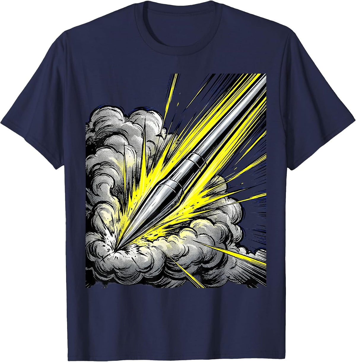 Men's Javelin Through Storm Clouds Sports Graphic T-Shirt - Navy Blue
