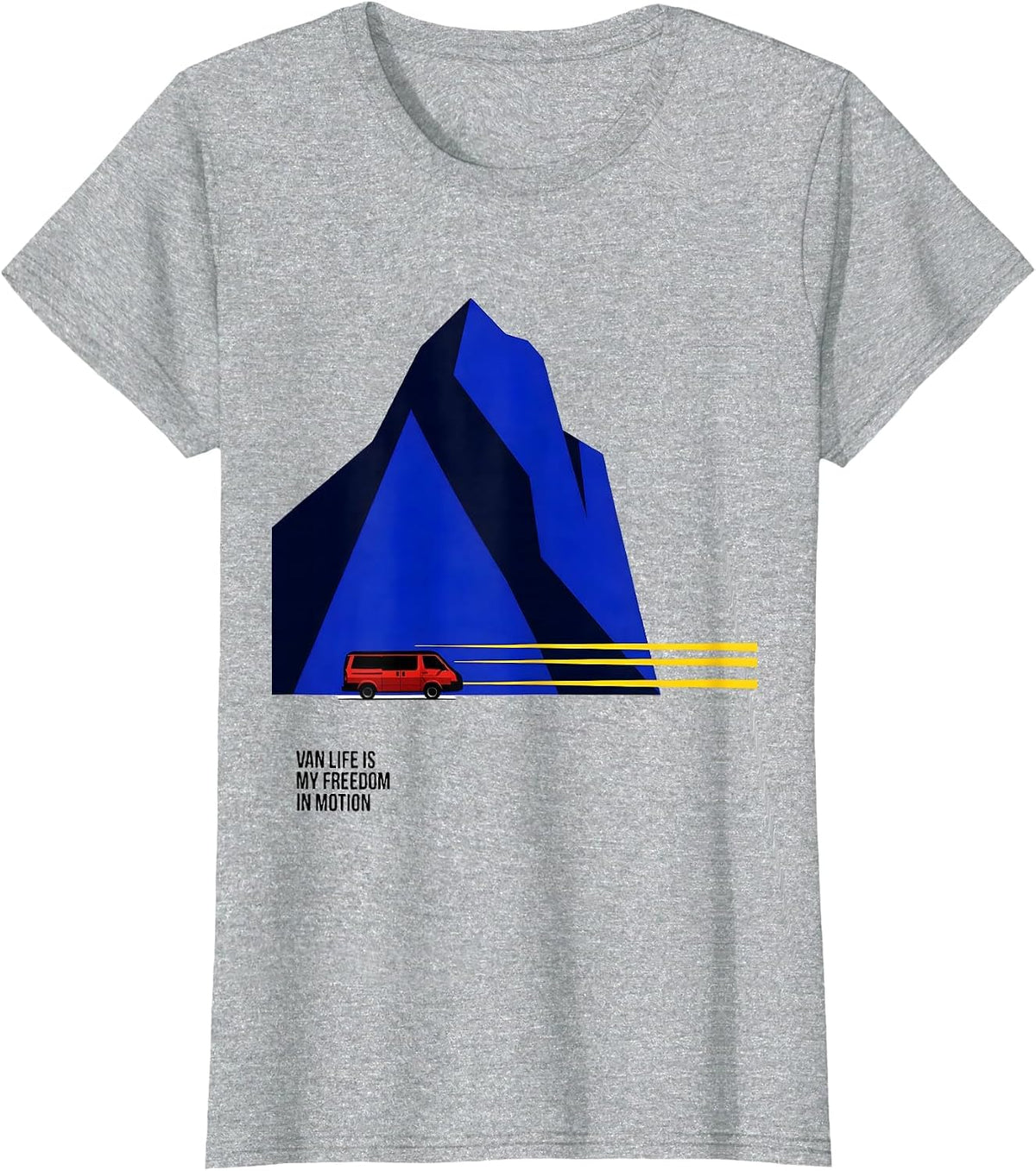 Van Life Is My Freedom In Motion Bauhaus Modernist Van T-Shirt - Heather Grey