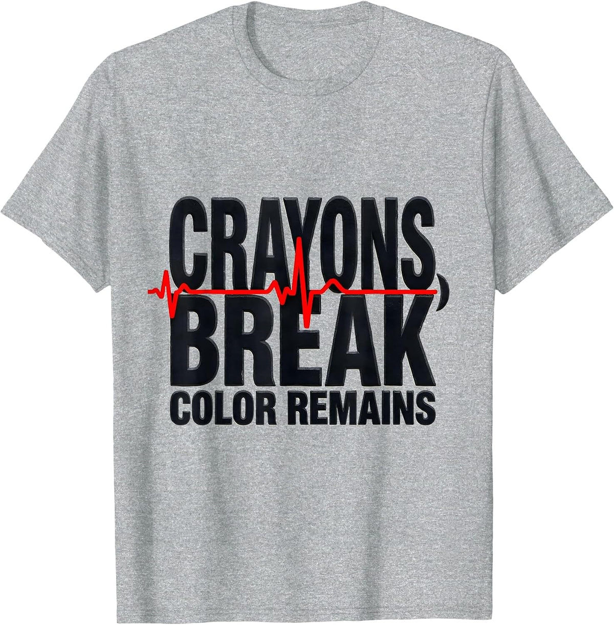 Men's Crayons Break, Color Remains Mental Health Awareness Support T-Shirt - Heather Grey