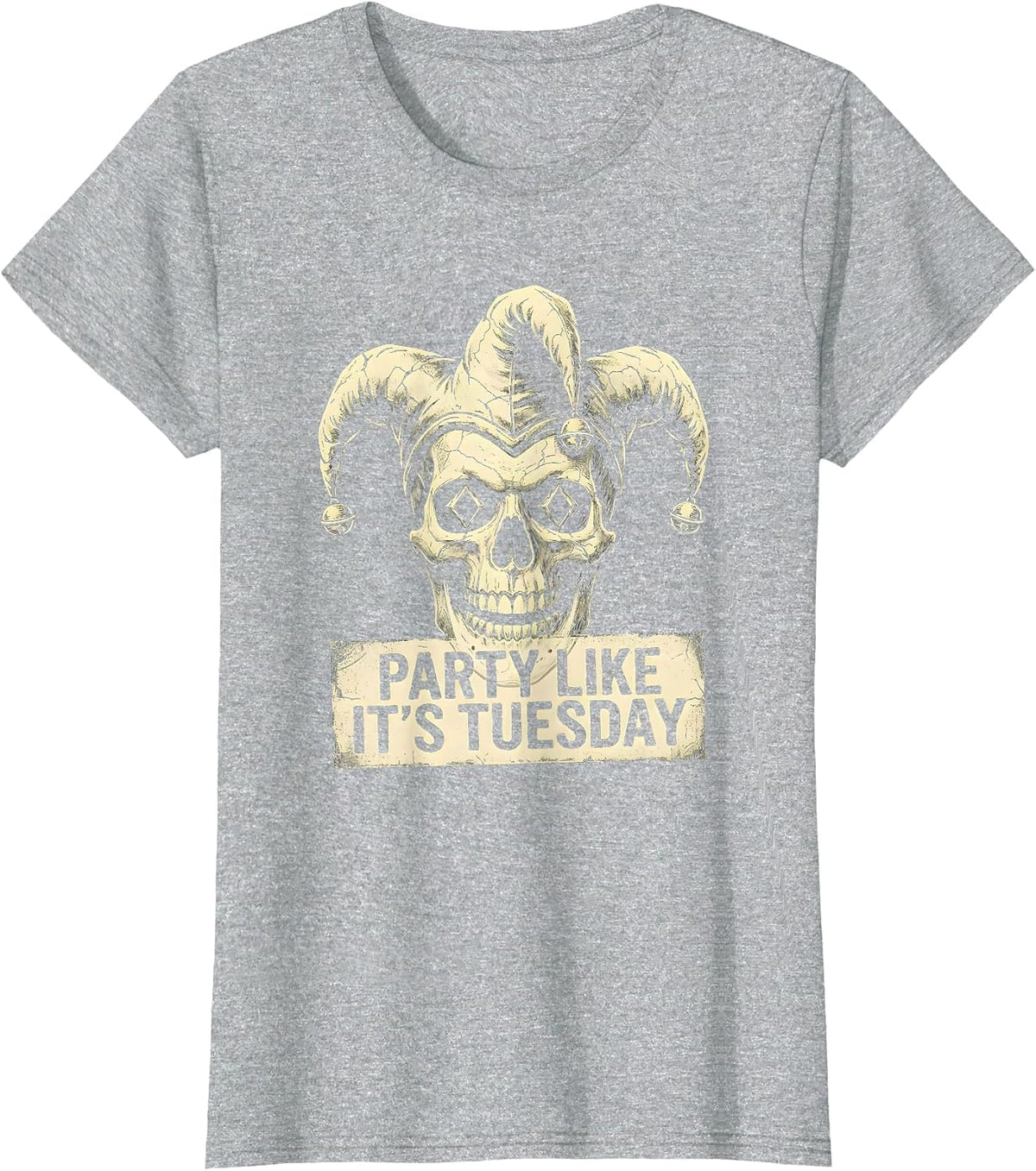 Party Like It's Tuesday Mardi Gras Design T-Shirt - Heather Grey