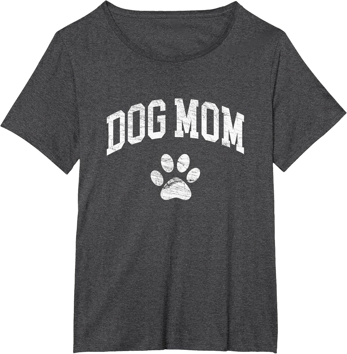 Dog Mom - Vintage Distressed Design - Funny Dog Paw Classic T-Shirt - Dark Heather Grey