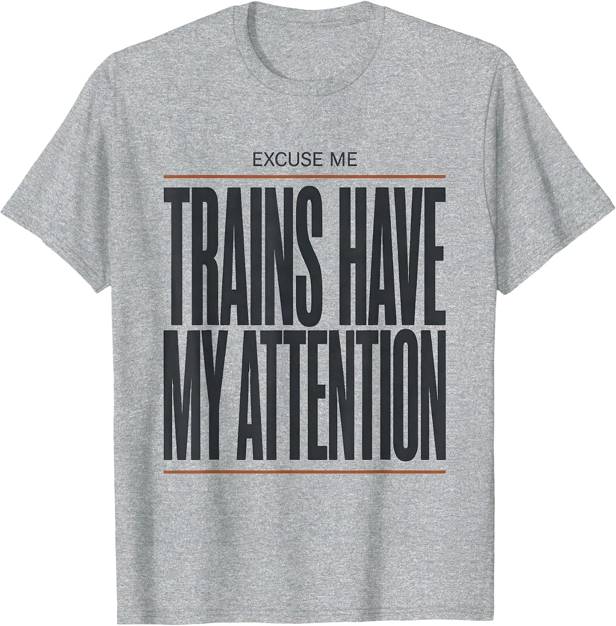 Men's Excuse Me Trains Have My Attention Vintage Steam Train T-Shirt - Heather Grey