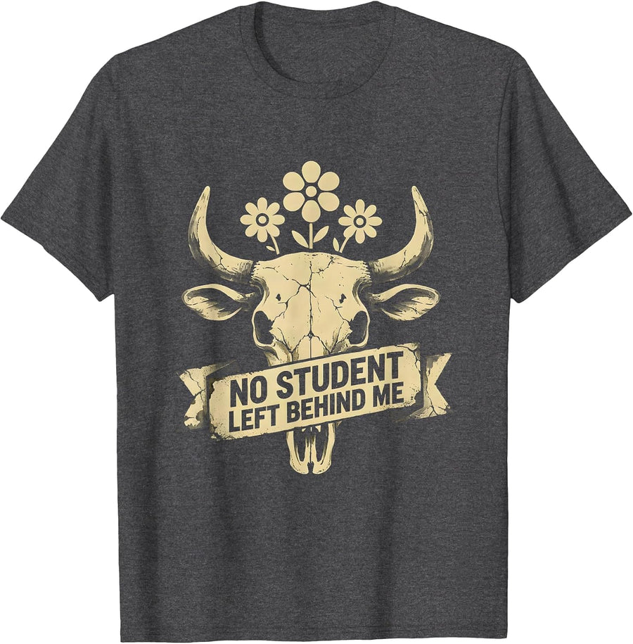 Men's No Student Left Behind Me Paraprofessional Design T-Shirt - Dark Heather Grey