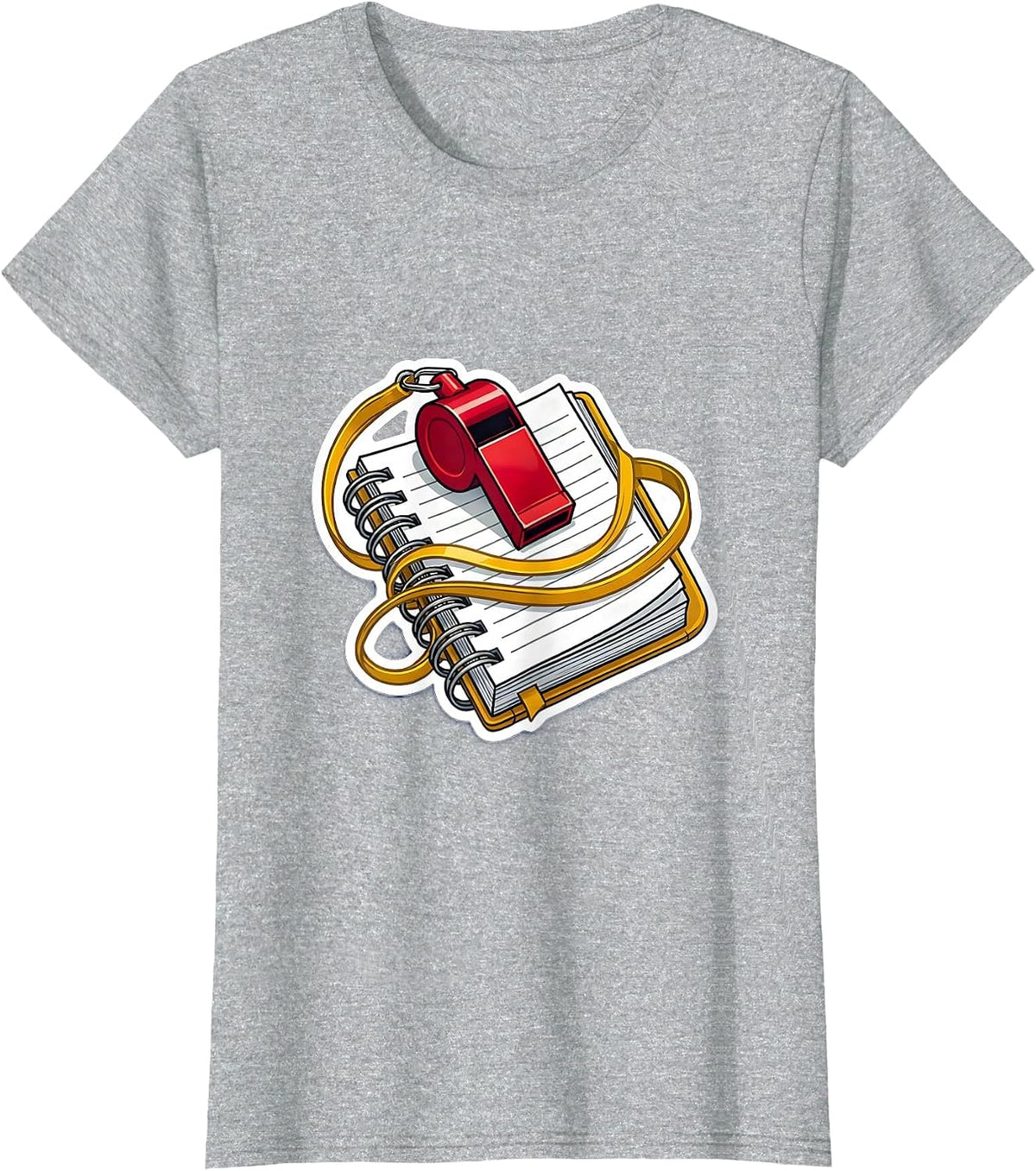 Paraprofessional Whistle Lanyard Notebook Graphic T-Shirt - Heather Grey