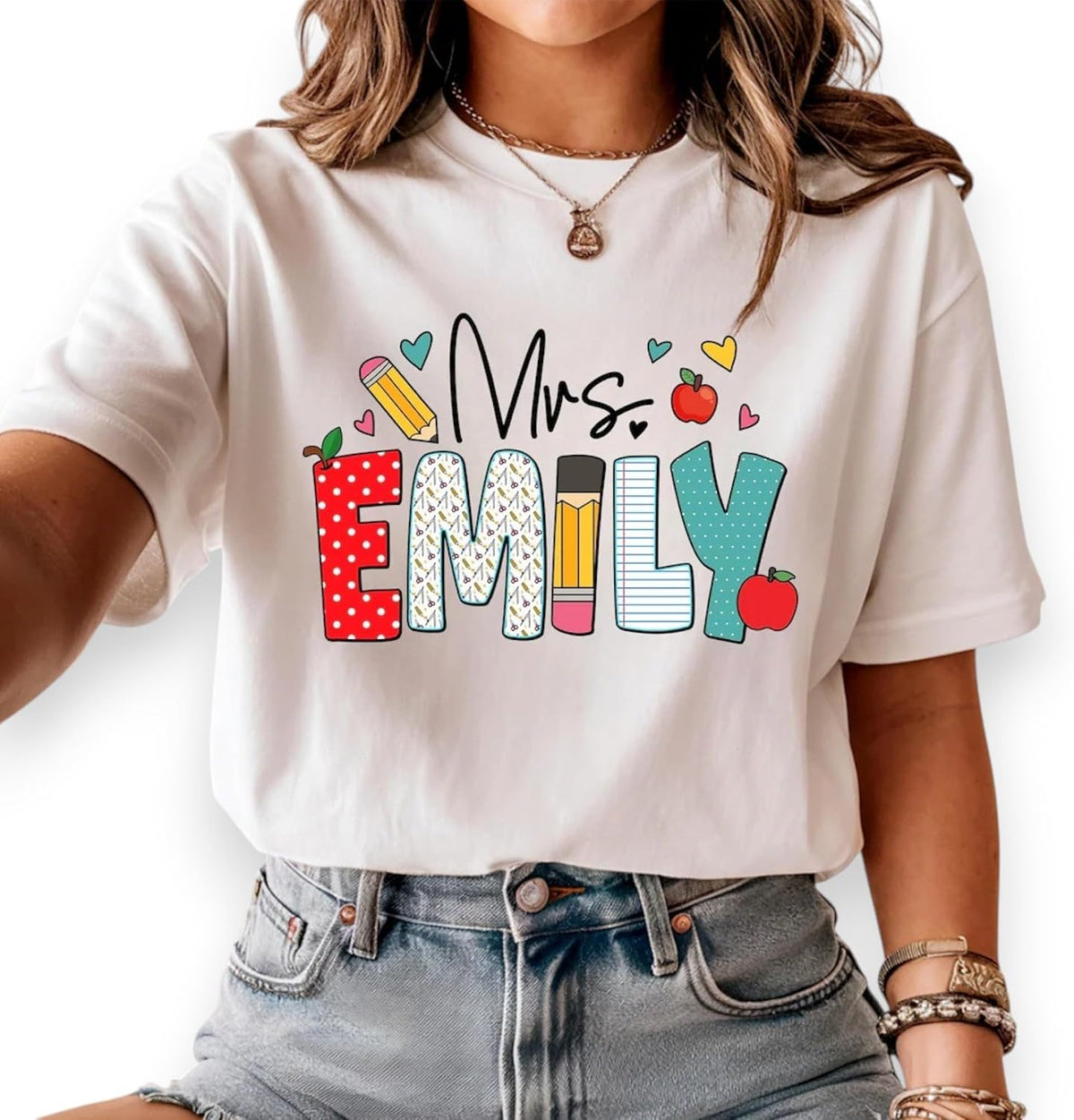 Custom Teacher Shirt, Personalized Teacher Tshirt Sweatshirt, 2026 Back to School Gift Teachers Appreciaton - Ds 01