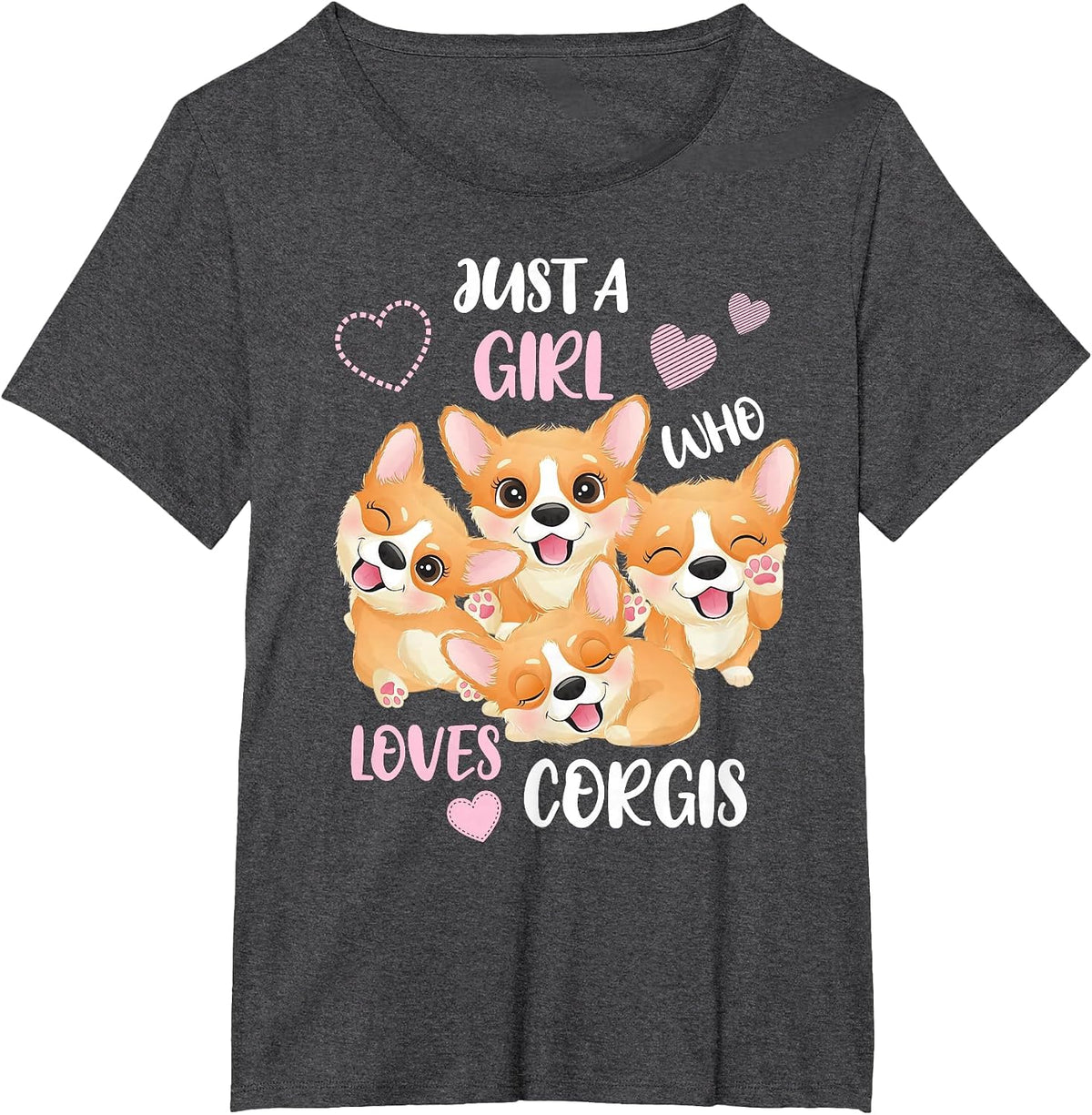 Just a Girl who Loves Corgis T-Shirt - Dark Heather Grey