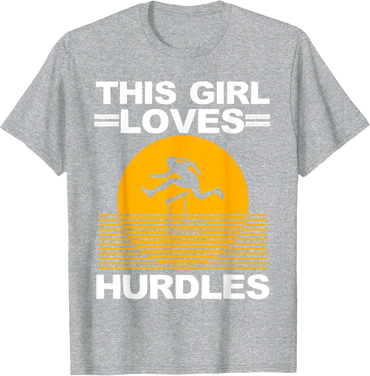 Cool Hurdle Design for Girls Women Hurdling Athletics Sport T-Shirt - Heather Grey