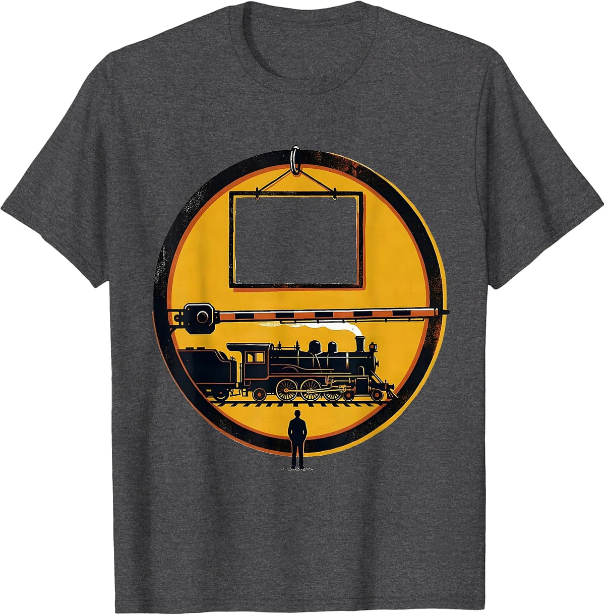 Steam Train Badge Locomotive Enthusiast Humor T-Shirt - Dark Heather Grey