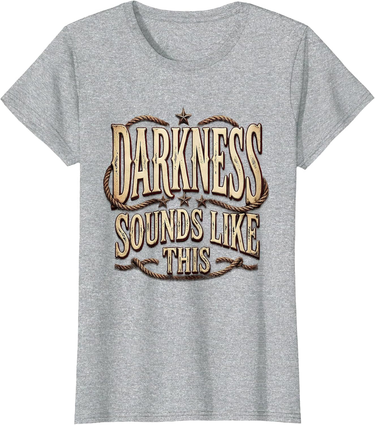 Darkness Sounds Like This Death Metal Design T-Shirt - Heather Grey