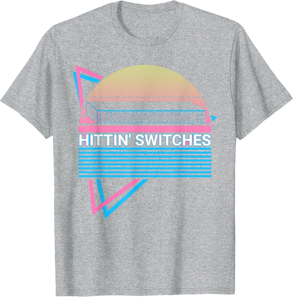 Network Engineering Retro Hittin' Switches T-Shirt - Heather Grey