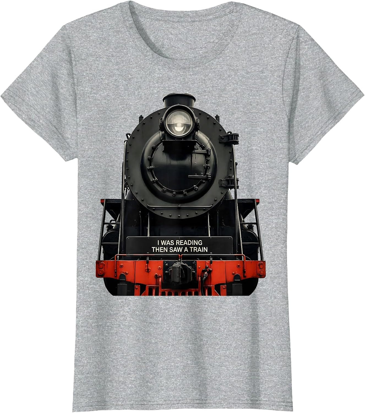 I Was Reading, Then Saw A Train Funny Train Enthusiast Model T-Shirt - Heather Grey