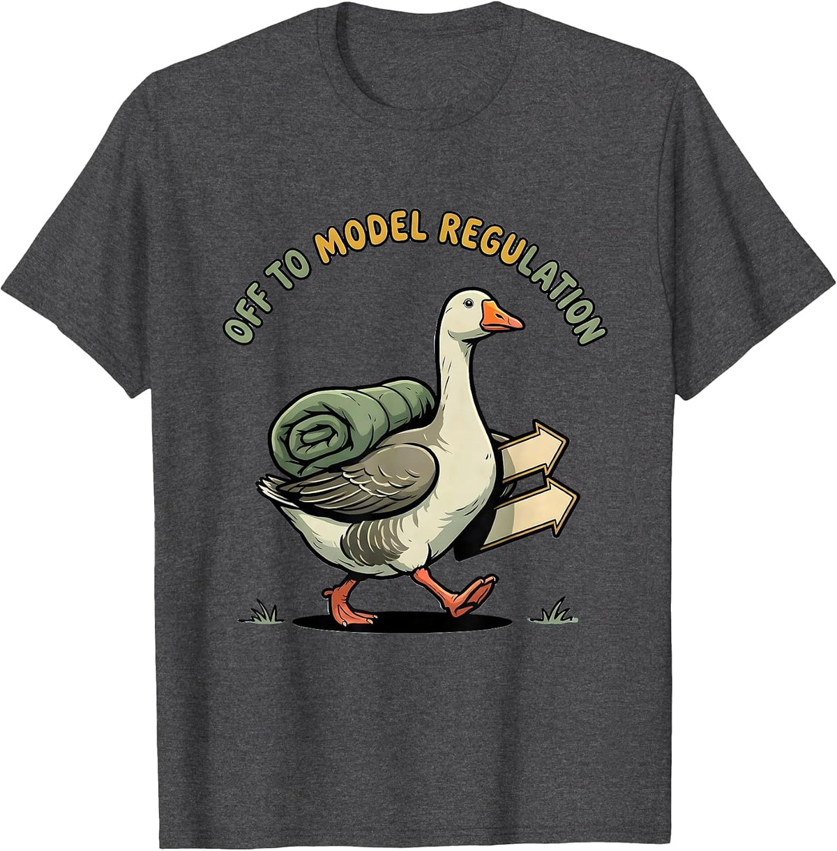 Off To Model Regulation Funny Mental Health Therapist Silly T-Shirt - Dark Heather Grey