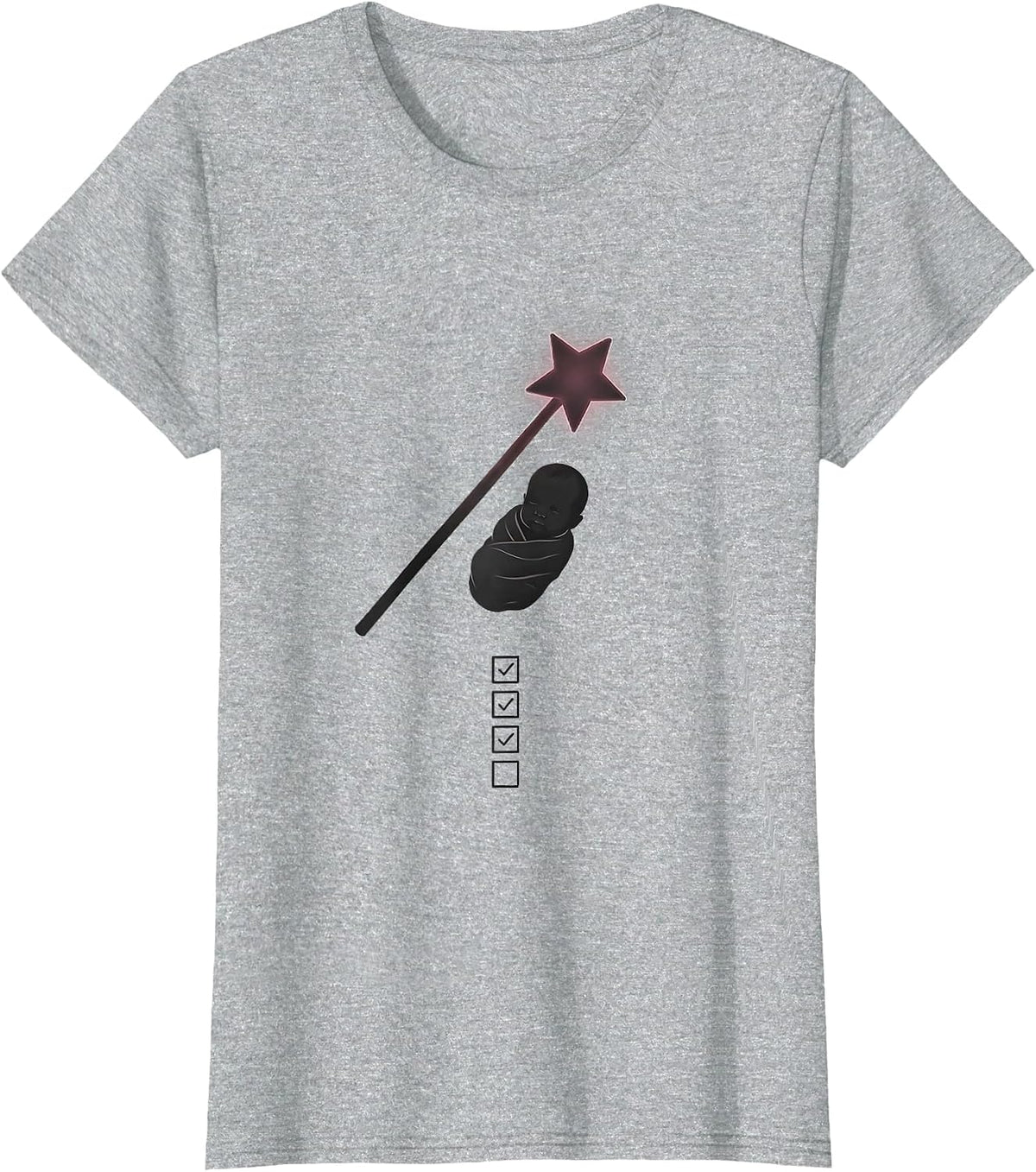 Women's Fairy Godmother Star Baby Minimalist Whimsical Gift T-Shirt - Heather Grey