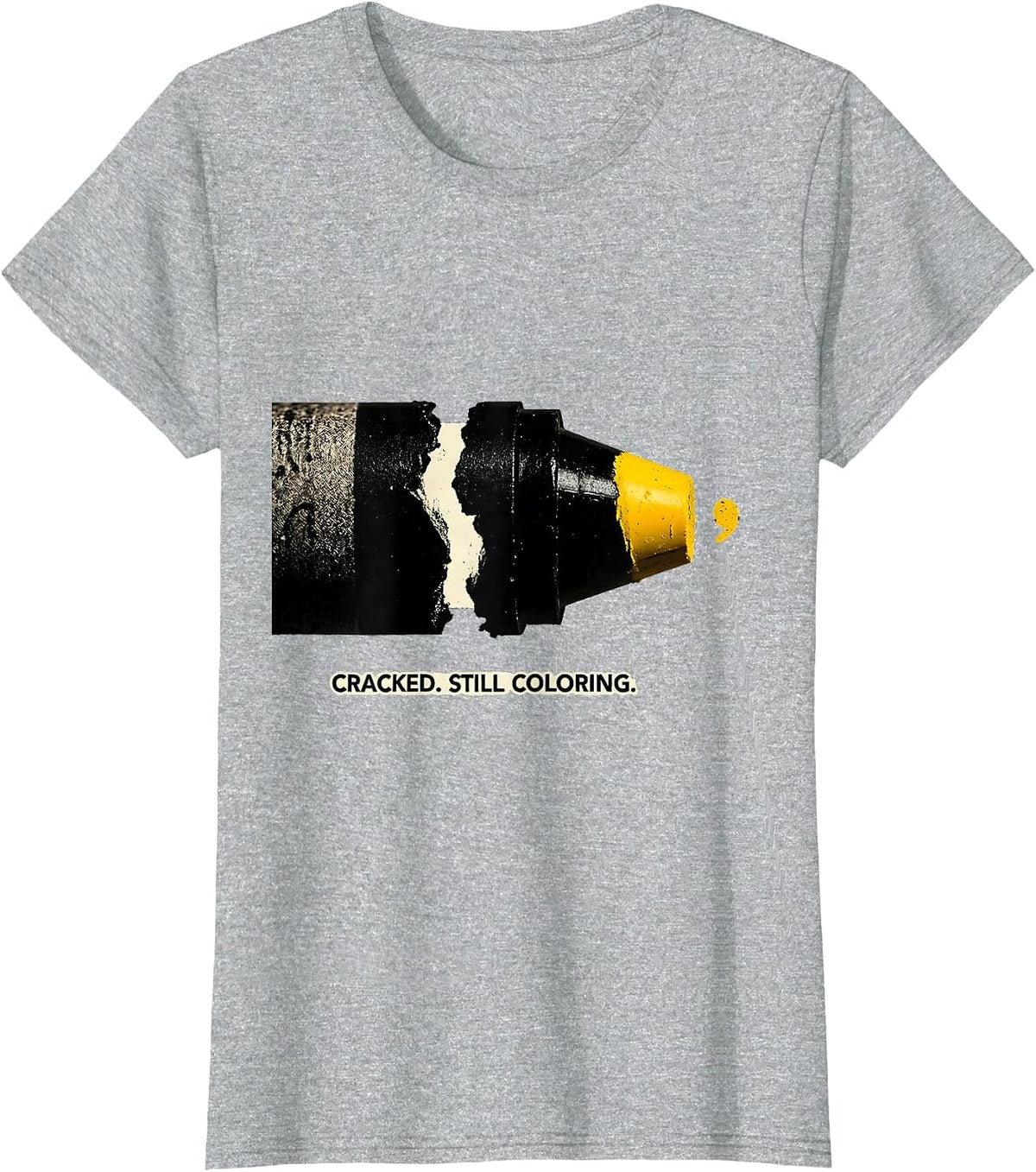 Cracked Still Coloring Mental Health Awareness Support T-Shirt - Heather Grey