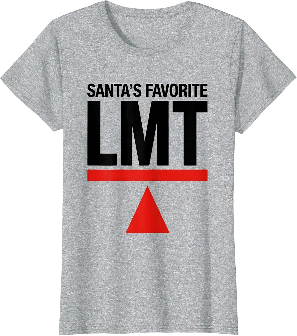 Women's Santa's Favorite LMT Funny Physical Therapy Christmas T-Shirt - Heather Grey