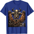 Demon Rising Death Metal Cracked Earth Graphic T-Shirt - Royal Blue