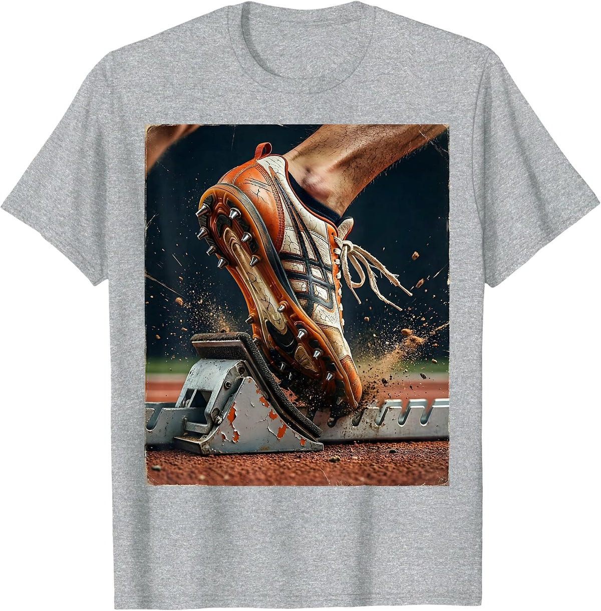Men's Sprinter Starting Block Launch Graphic T-Shirt - Heather Grey