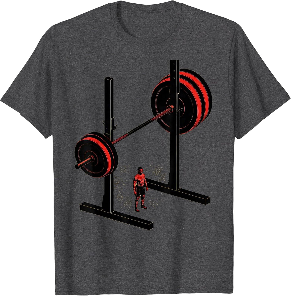 Squat Rack Workout Gym Humor Deadpan Fitness T-Shirt - Dark Heather Grey