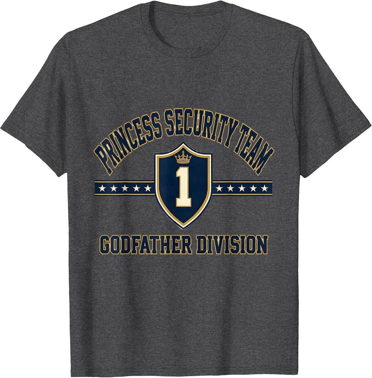 Men's Princess Security Team Godfather Division Family T-Shirt - Dark Heather Grey