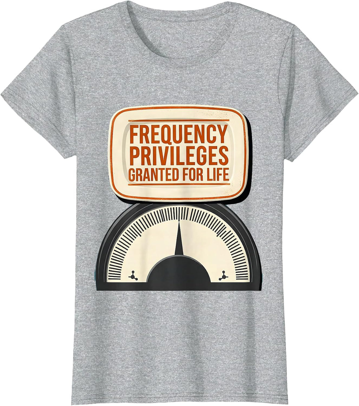 Frequency Privileges Granted For Life Funny Ham Radio T-Shirt - Heather Grey