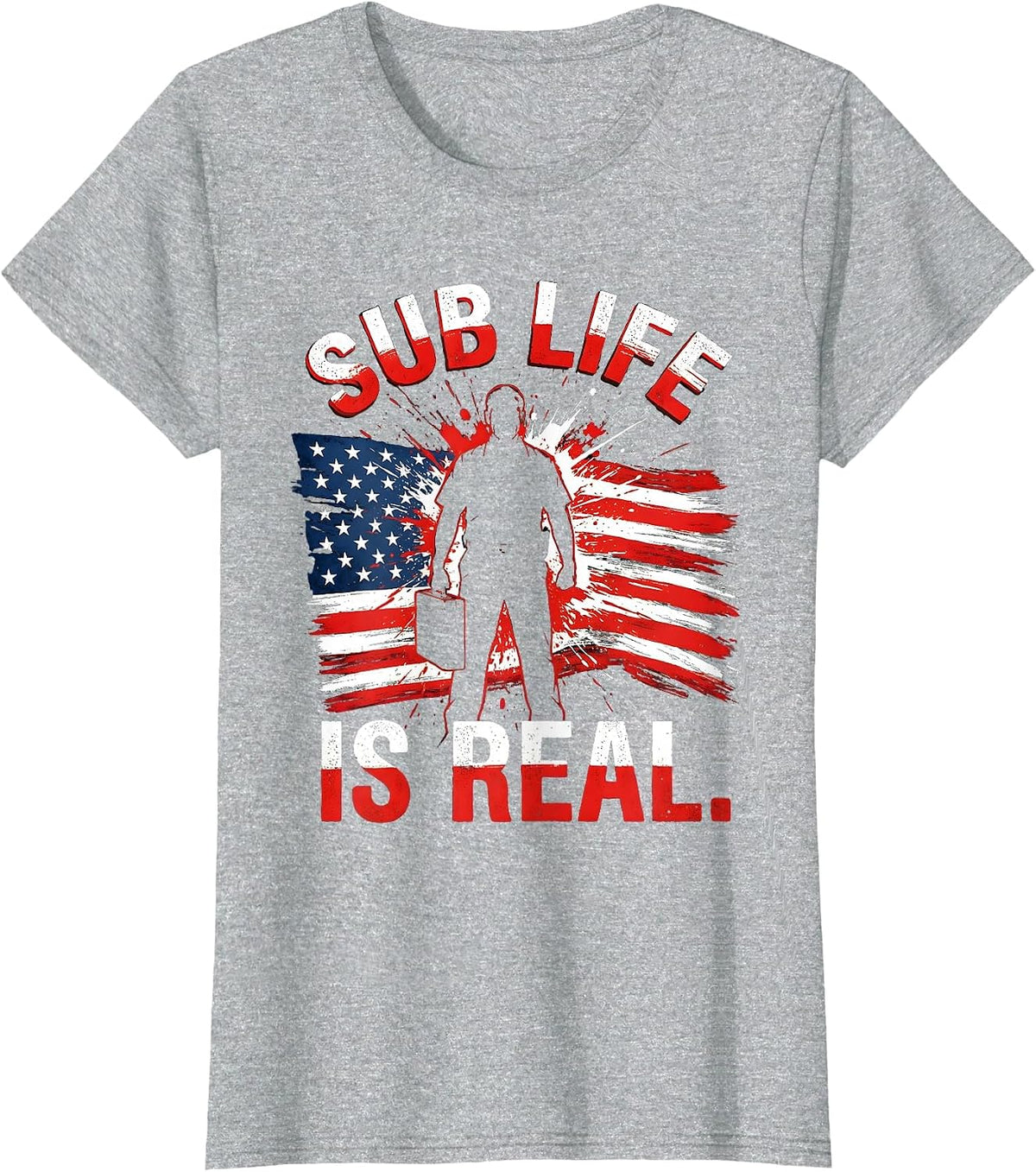 Sub Life Is Real Substitute Teacher Design T-Shirt - Heather Grey