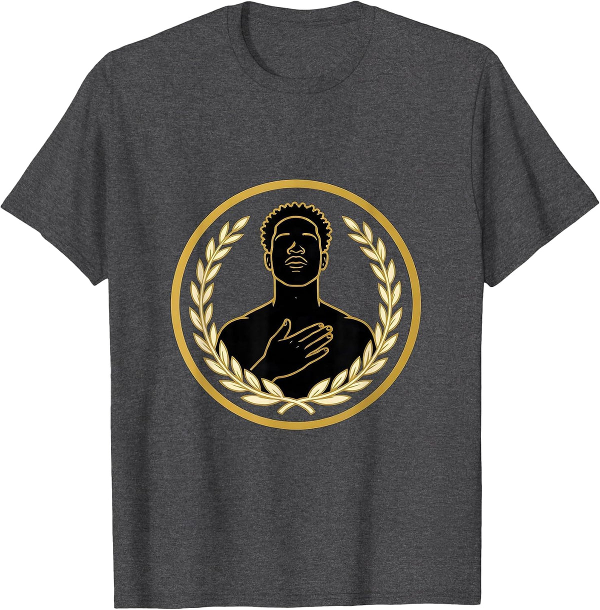 Men's Black Identity Pride Emblem Self Love Statement T-Shirt - Dark Heather Grey