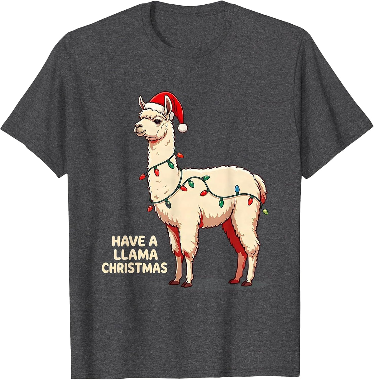 Have A Llama Christmas Funny Llama Lover Animal Humor T-Shirt - Dark Heather Grey
