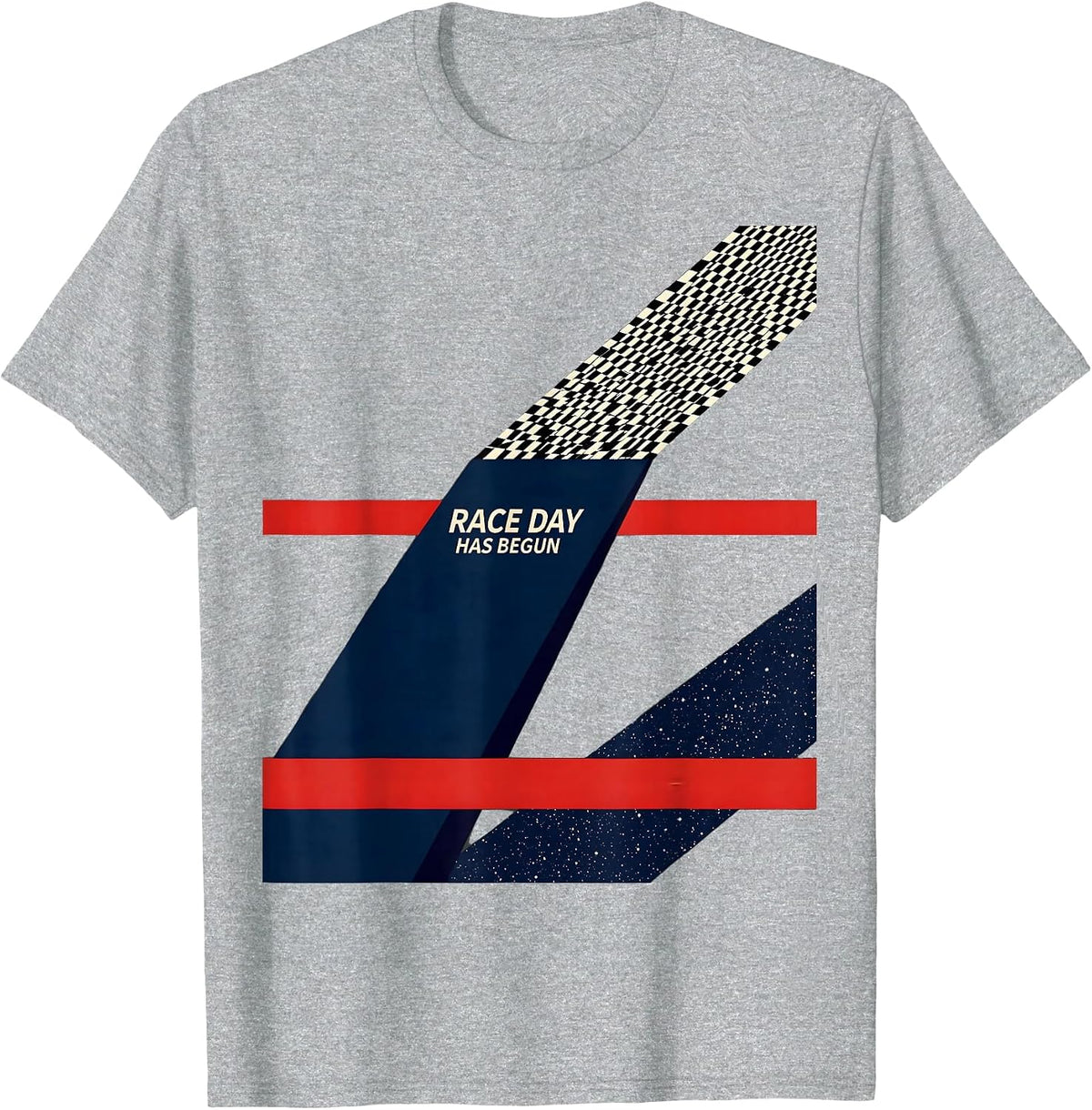 Men's Race Day Has Begun Constructivist Patriotic Motorsports Fan T-Shirt - Heather Grey