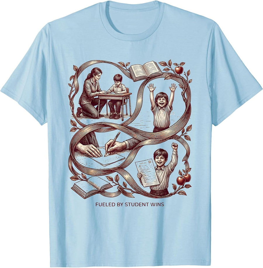 Men's Fueled by Student Wins Paraprofessional Design T-Shirt - Baby Blue