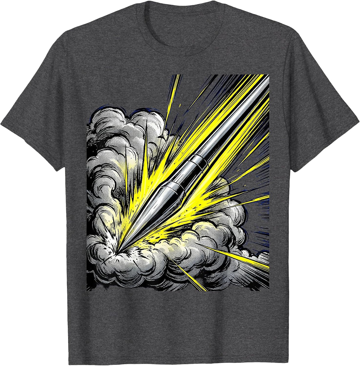 Men's Javelin Through Storm Clouds Sports Graphic T-Shirt - Dark Heather Grey