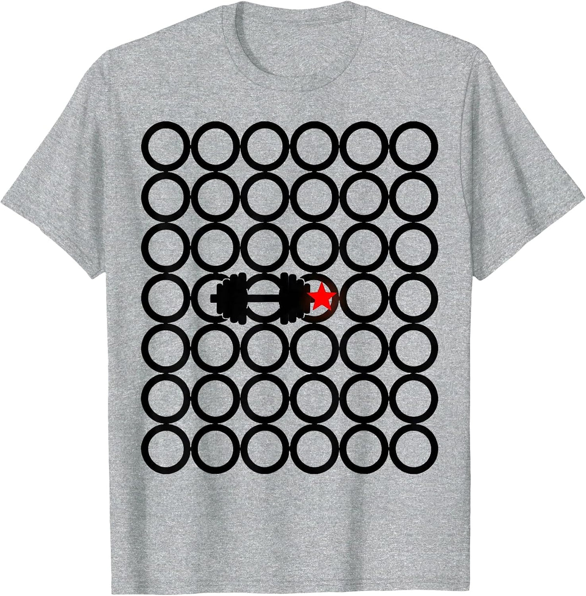 Men's Loaded Ring Grid Funny Gym Workout Christmas Novelty T-Shirt - Heather Grey