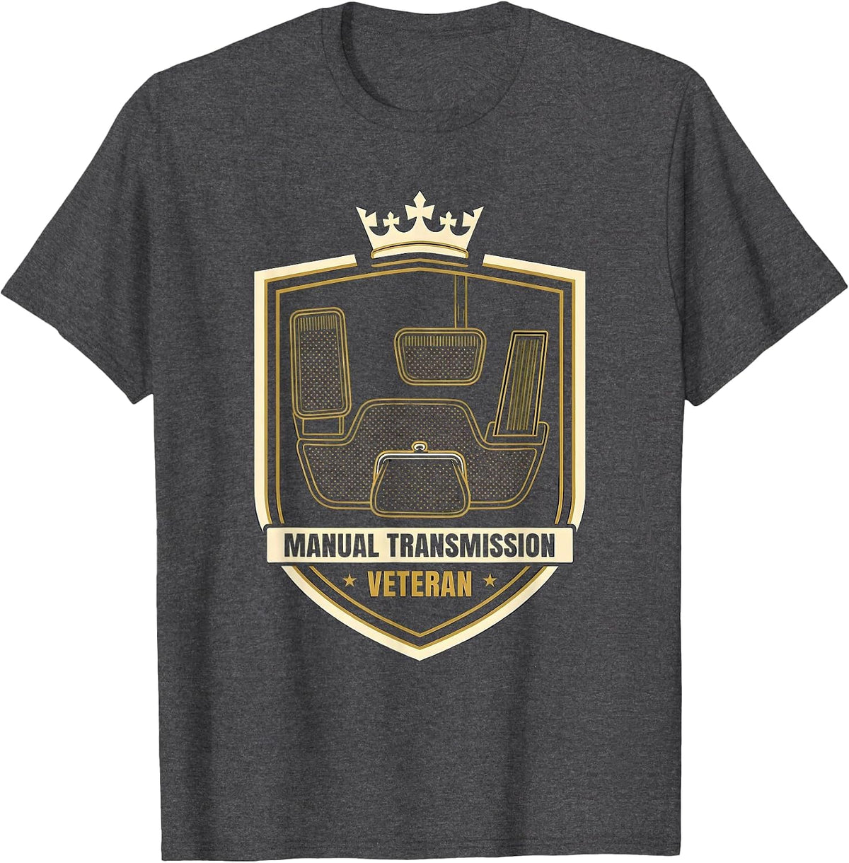 Men's Manual Transmission Veteran Classic Car Guy Stick Shift T-Shirt - Dark Heather Grey