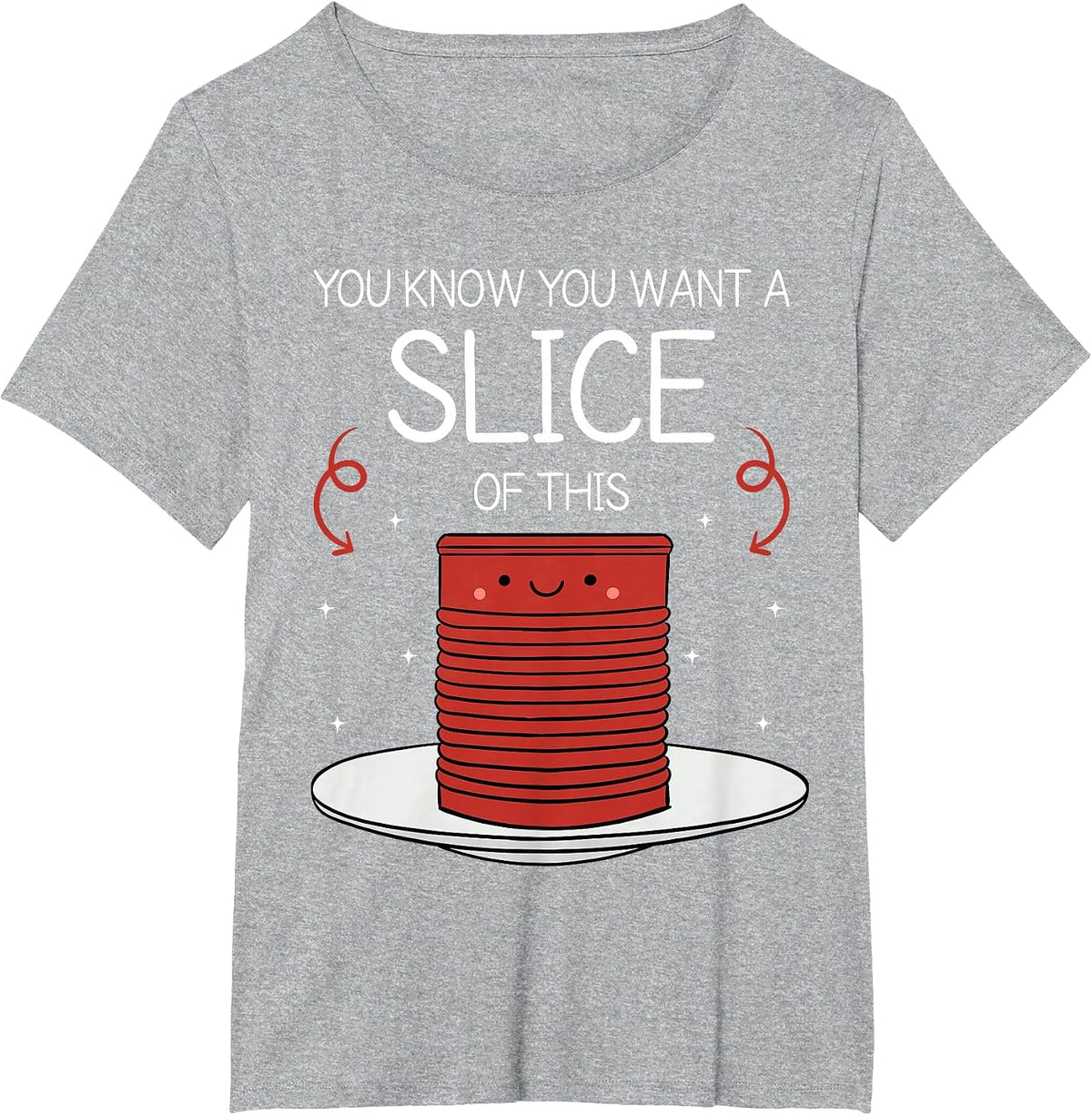 Funny Thanksgiving Canned Cranberry Sauce T-Shirt - Heather Grey