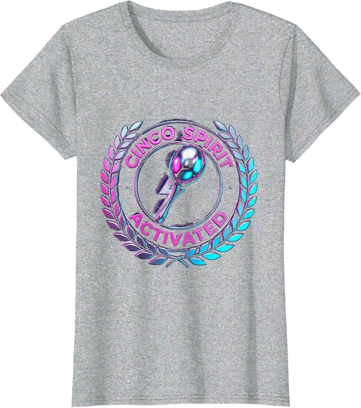 Cinco Spirit Activated Cinco de Mayo Design T-Shirt - Heather Grey