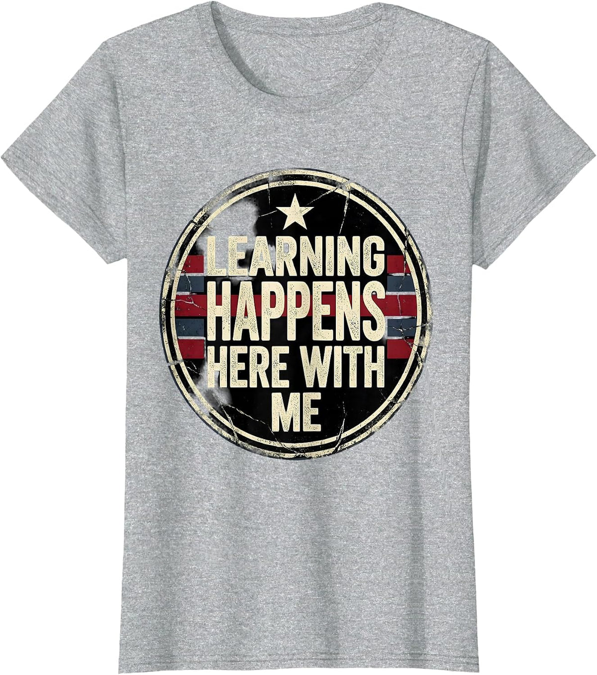 Women's Learning Happens Here With Me Paraprofessional T-Shirt - Heather Grey