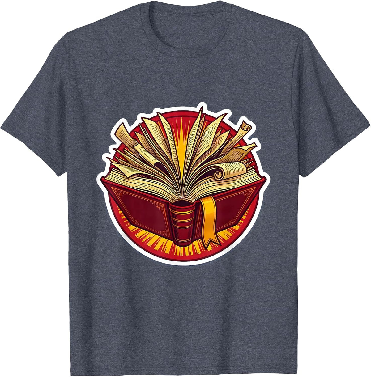 Substitute Teacher Exploding Manual Graphic T-Shirt - Heather Blue