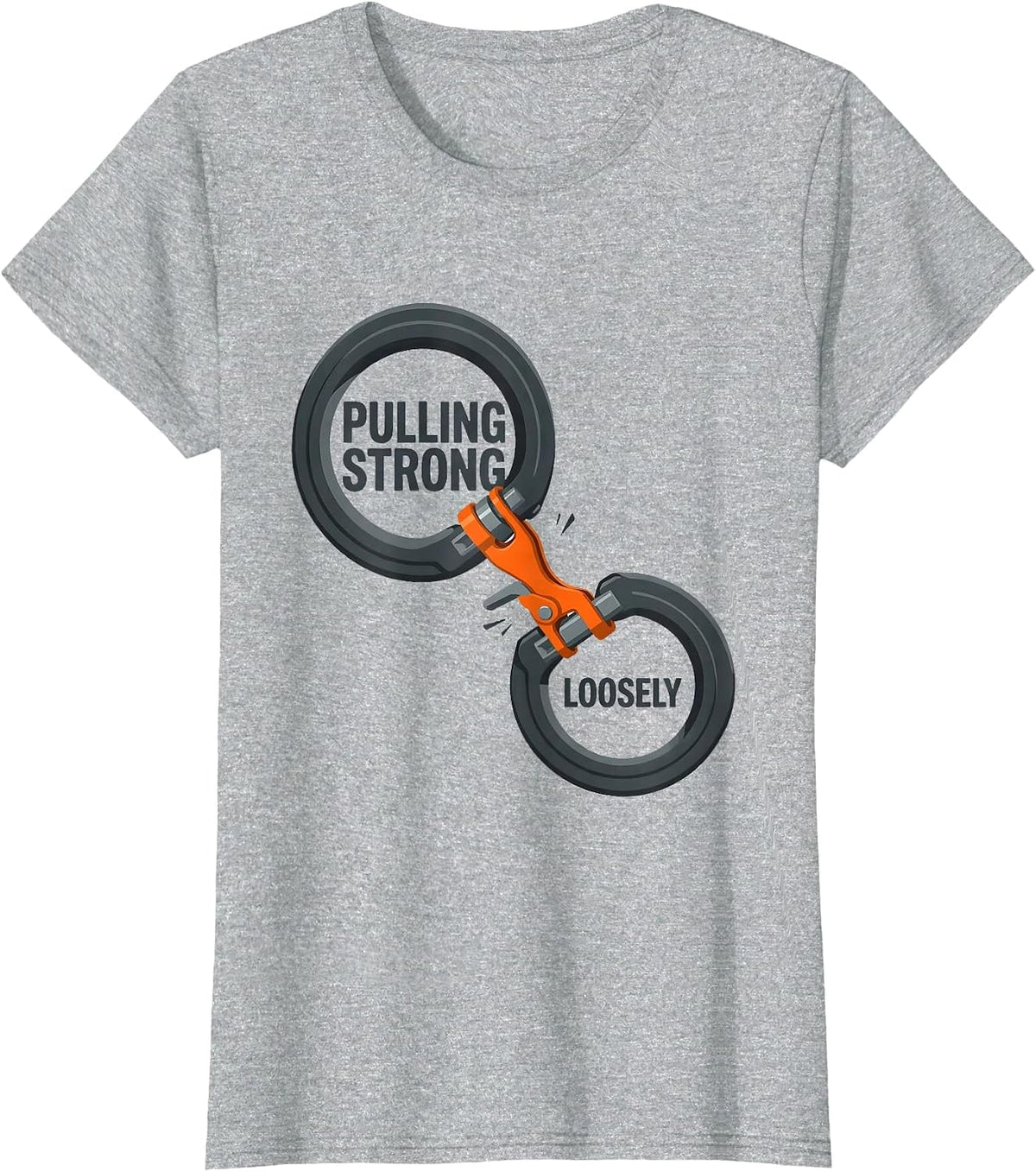 Pulling Strong Loosely Funny Gym Workout Weightlifting Humor T-Shirt - Heather Grey