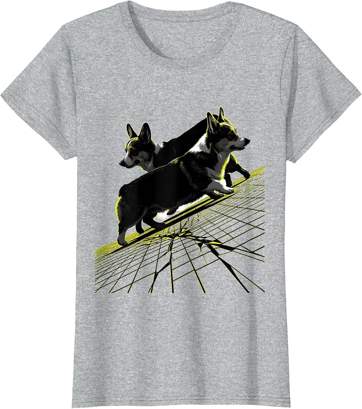Corgi Frap Retro New Wave Corgi Lover Gift T-Shirt - Heather Grey