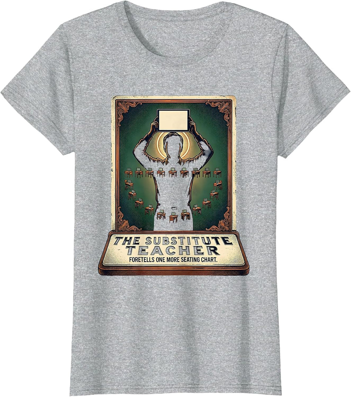 The Substitute Teacher: Foretells One More Seating Chart T-Shirt - Heather Grey
