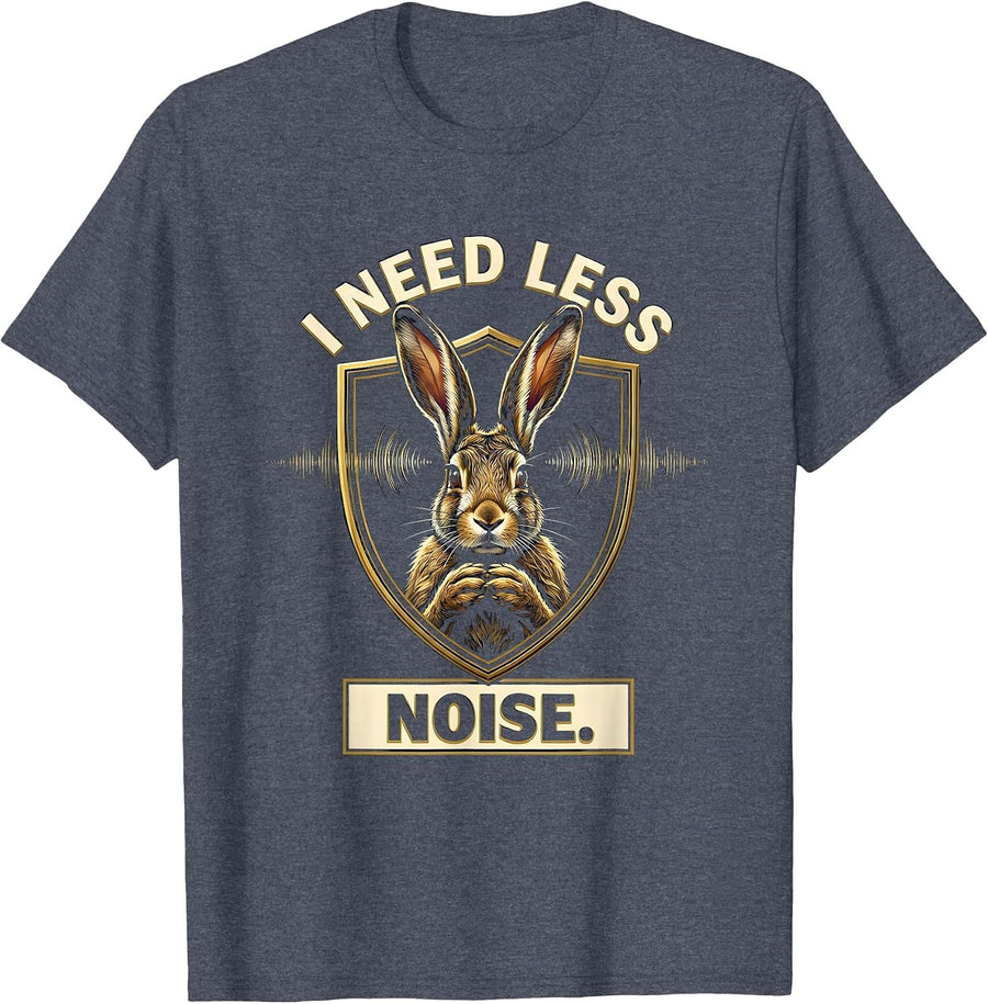 I Need Less Noise Neurodivergent Autism ADHD Awareness T-Shirt - Heather Blue