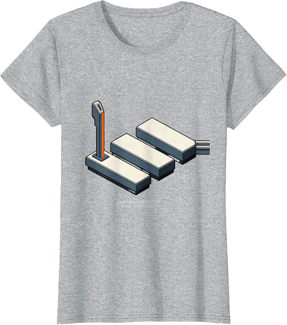 Women's Classically Trained In Three-Pedal Craft Car Guy T-Shirt - Heather Grey