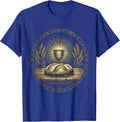 Bread and Chalice Christian Faith Illustration T-Shirt - Royal Blue