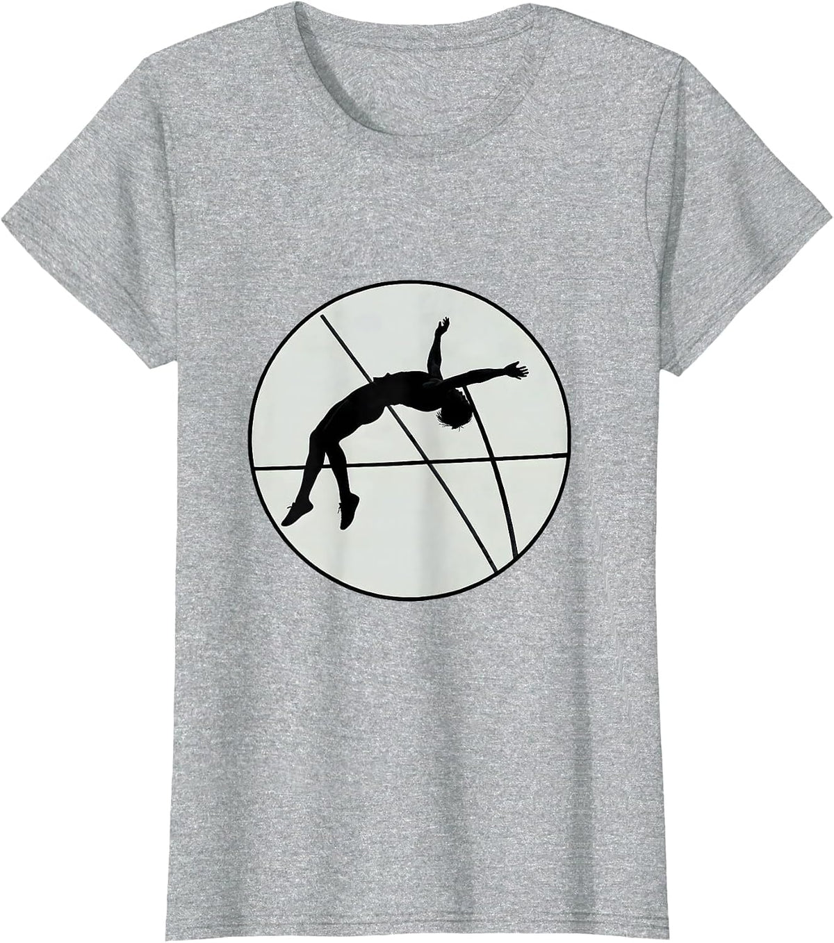 Women's Pole Vaulter Clearing Bar Stormy Sky Graphic T-Shirt - Heather Grey