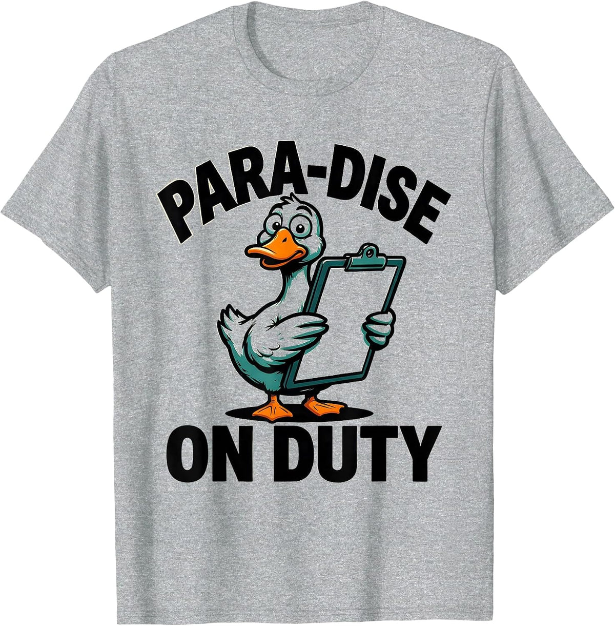 Men's Para-dise On Duty Funny Paraprofessional SPED Teacher Humor T-Shirt - Heather Grey