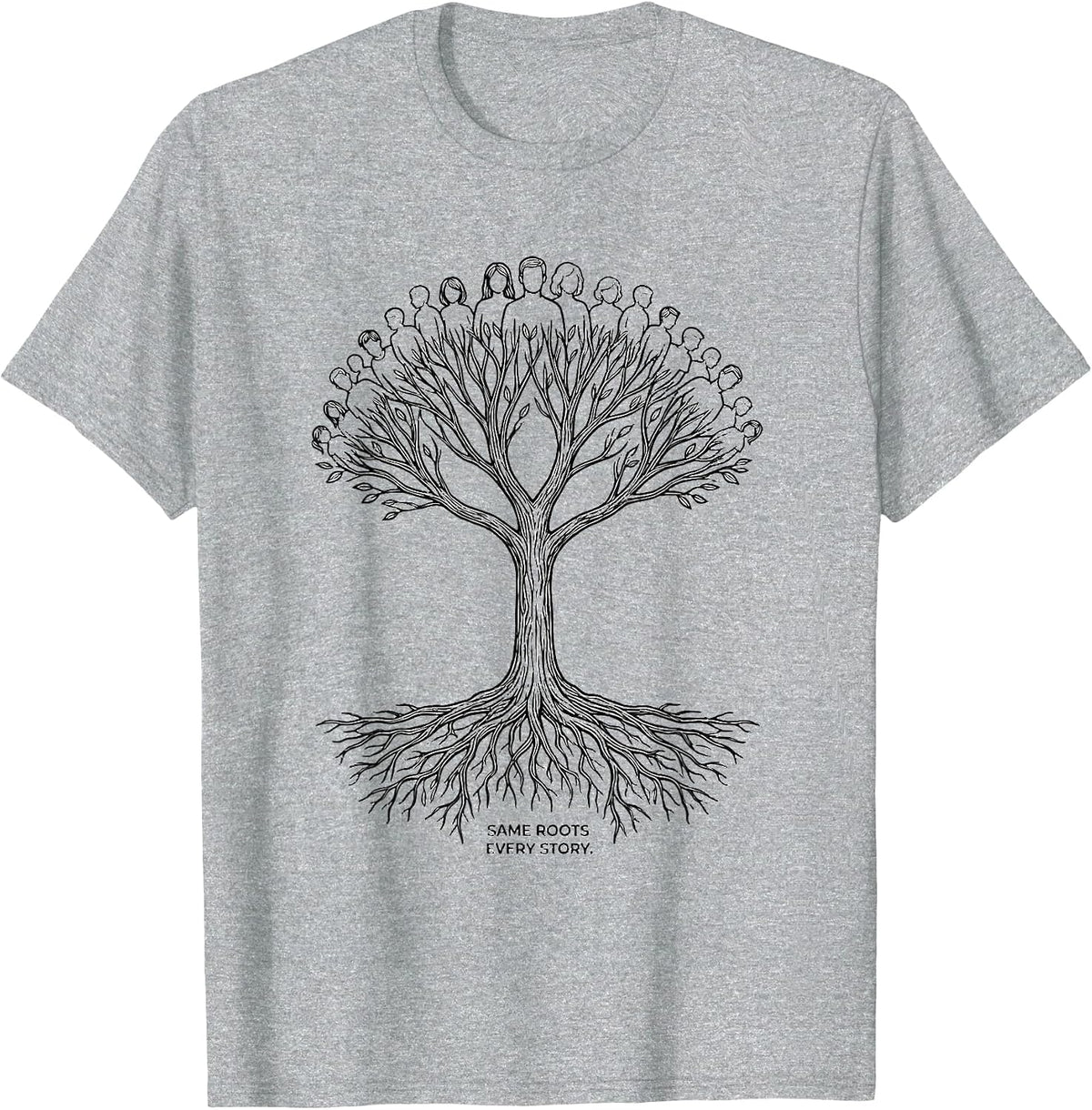 Men's Same Roots Every Story Family Reunion Matching Group Pride T-Shirt - Heather Grey