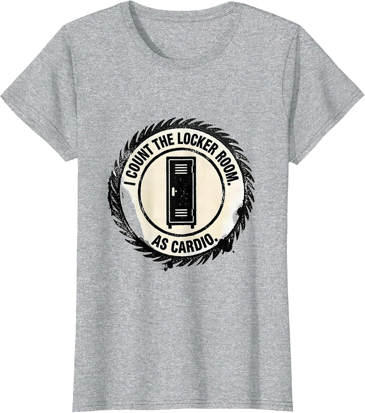 I Count The Locker Room As Cardio Funny Gym Weightlifting T-Shirt - Heather Grey