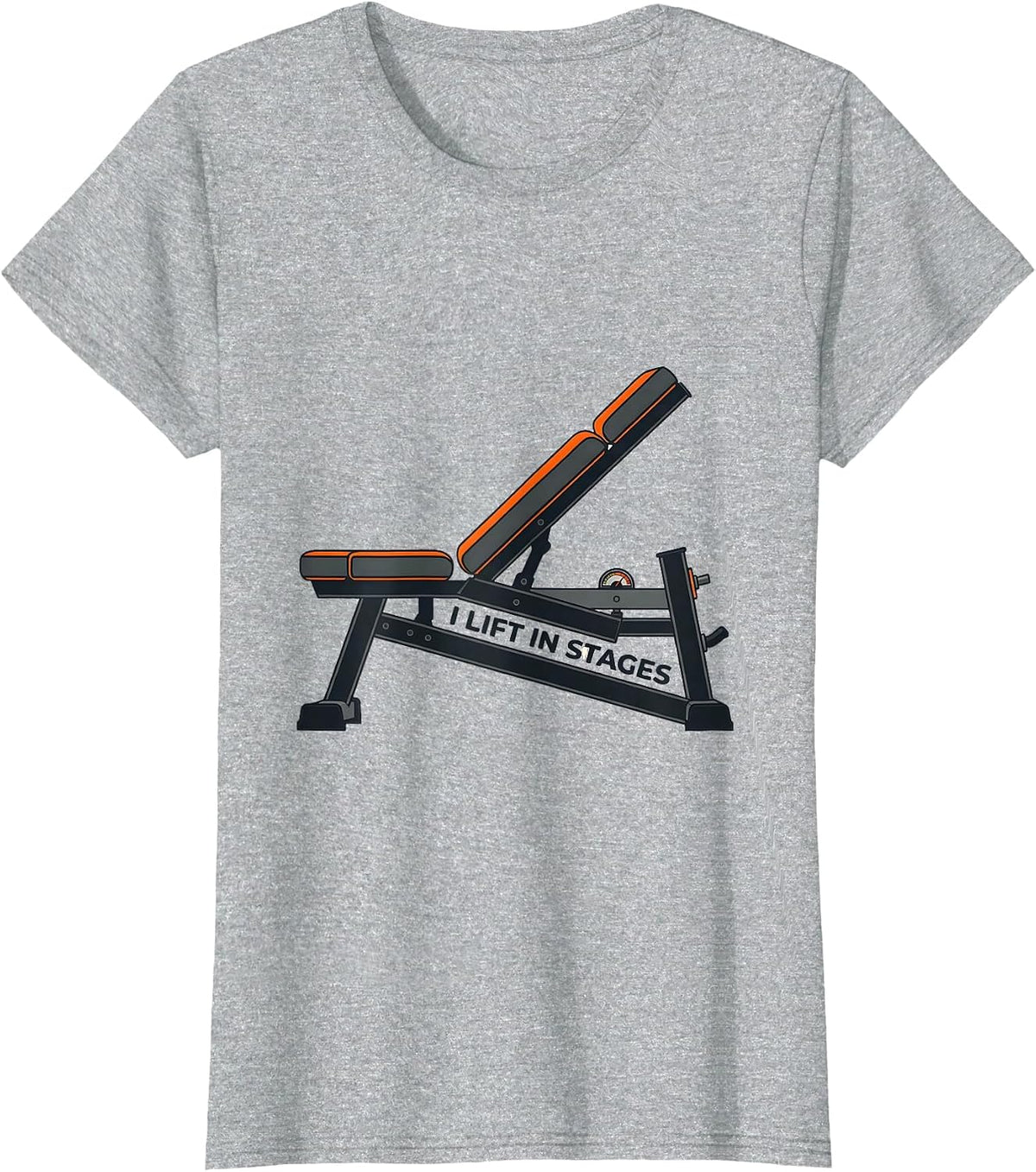 I Lift In Stages Funny Gym Workout Weightlifting Humor T-Shirt - Heather Grey