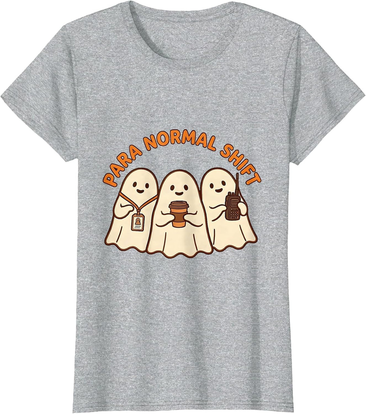 Para Normal Shift Cute Ghost SPED Paraprofessional Halloween T-Shirt - Heather Grey